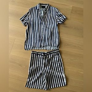 Zara men’s blue stripe summer matching set